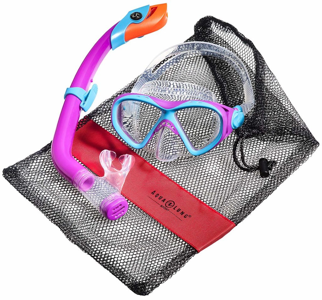 Schnorchelset Für Kinder – Mit Dry-Top Schnorchel, Maske, Flossen & Netzbeutel, Für 4–12 Jahre